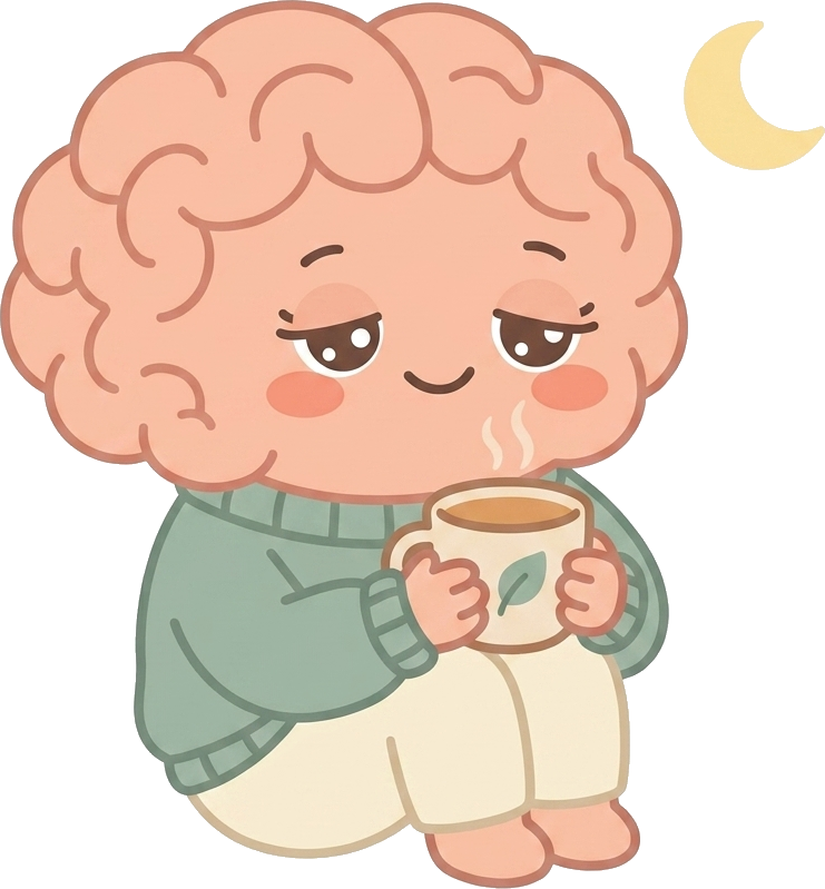 Pip with a cup of tea